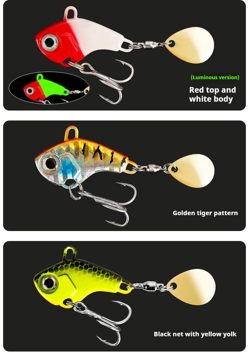 Spinning spinner lures with head weights ensure accurate casting over long distances, reflective surface attracts fish, and has a high hook-up rate. Small whirlwind thumb-vibrating lures, set of 6, available in different weights.