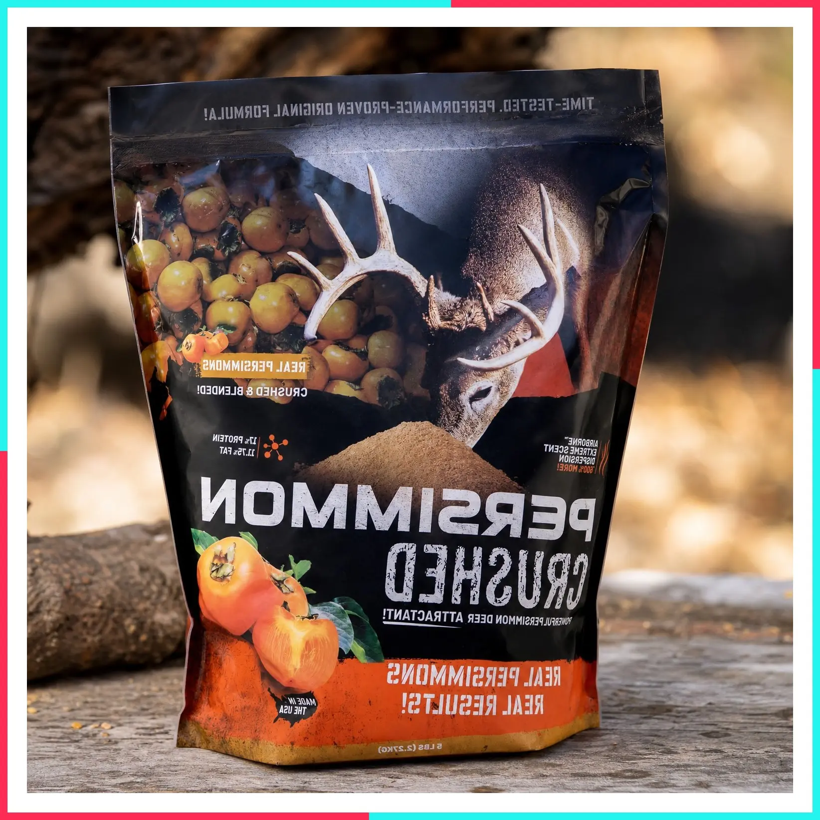 Persimmon Crushed Deer Attractant, 5lb Bag | Powerful Nutritious Long-Lasting Airborne Hunting Attractant with Real Persimmons