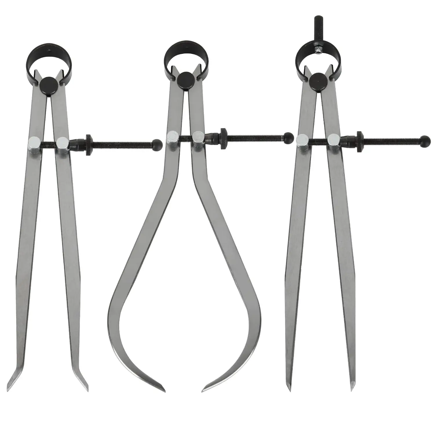 3 count Spring Caliper/Divider Set, 8 inches Inside Spring Outside Divider Caliper Set, Calipers Measuring Tool for  Turning Lathe Projects
