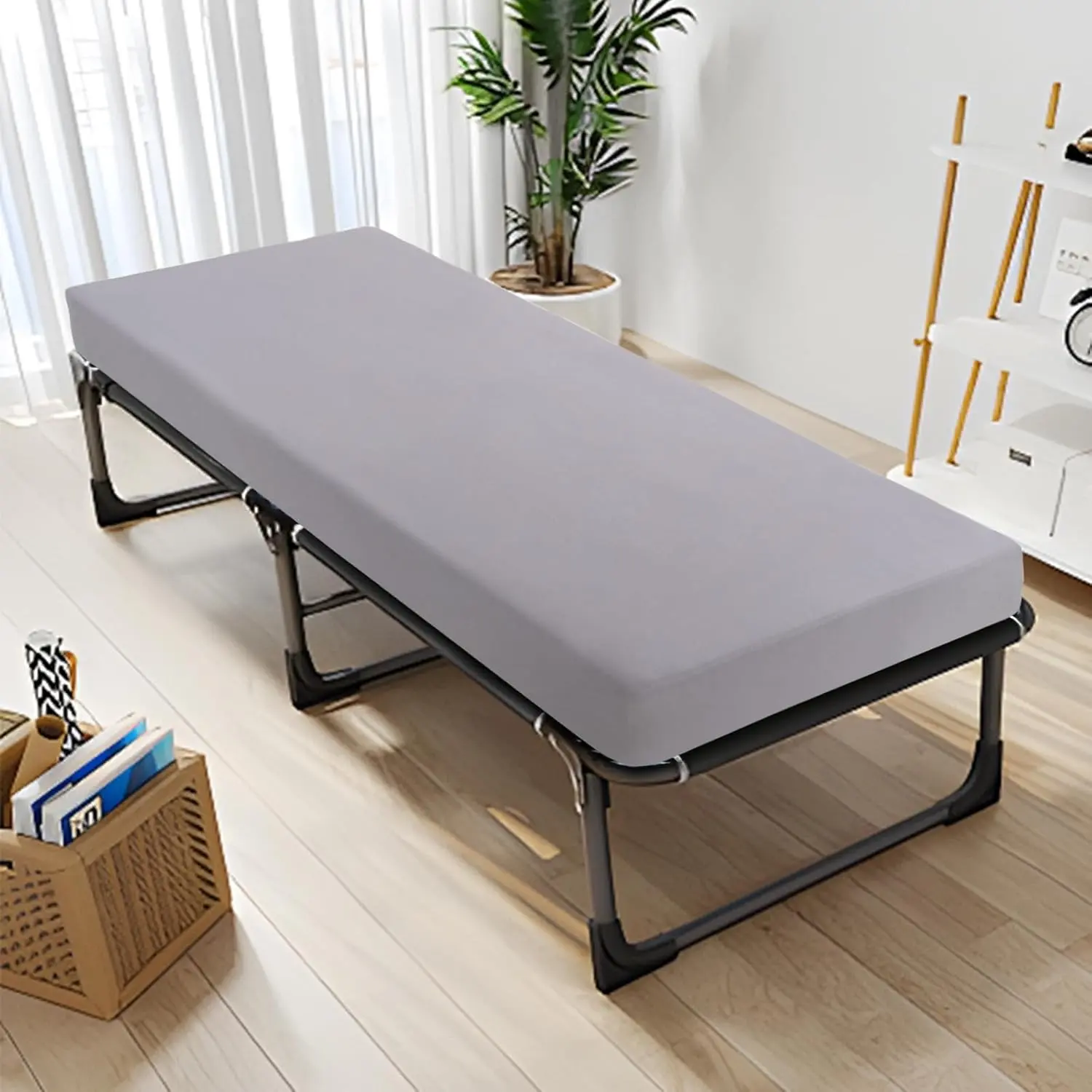 Cot Sheets 31" x 75", Shrinkage & Stain Resistant Cot Size Cover, Gray | Cot Fitted Sheet for Narrow Twin/RVs Bunk/Camper Bunk/Guest Beds/Army Cots/Trifold Mattress/Travel Size Mattress