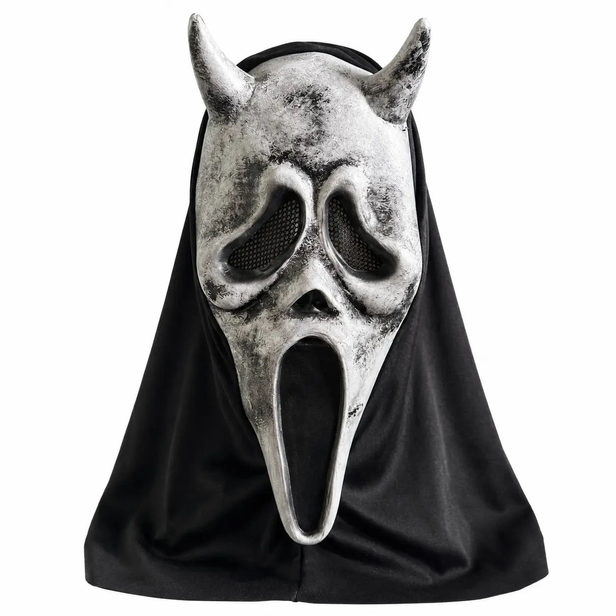 Halloween Horn Mask, Cloak Horror Ghost House Npc Party Cosplay Prank Props, Wearable Movie Performance Props, Halloween Masks, Costumes, Accessories