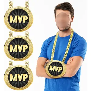 Sports Turnover Chains for MVP Players Large Champion Medals for Basketball Football Soccer Baseball Softball Volleyball Most Valuable Players Medals for Team Awards