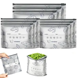 Reusable Aluminum Foil Sealable Airtight Storage Bags, Aluminum Foil Freezer Safe Freezer Bags with Zipper Lock Closure for Food Storage, Freezing & Food Preservation (3 Sizes)
