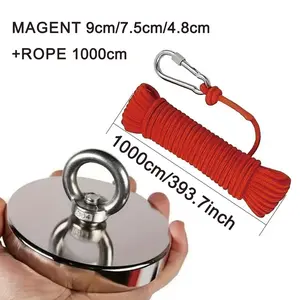 Fishing Magnet Kit, 176-700lbs Heavy Duty Strong Rare Earth Fish Magnets, with 32.8ft Rope, Super Neodymium High Power Magnet, Neodymium Search Magnet, Powerful Magnet