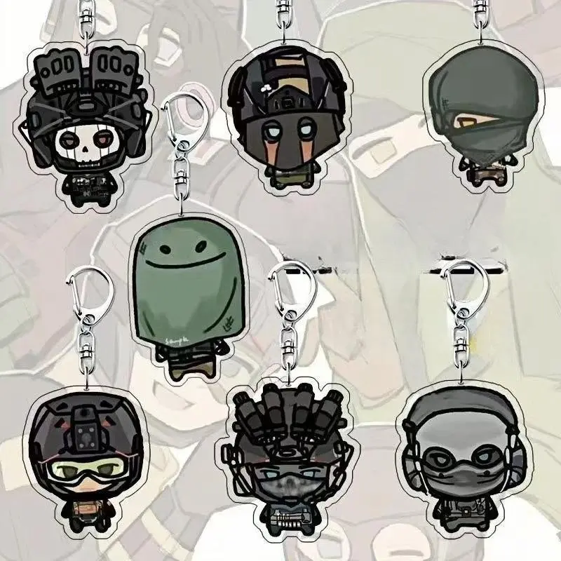 Call of Duty COD Ghost Soap Keegan Game  Acrylic Keychain Peripheral Cartoon Q Version Backpack Decoration Hanging Ornament