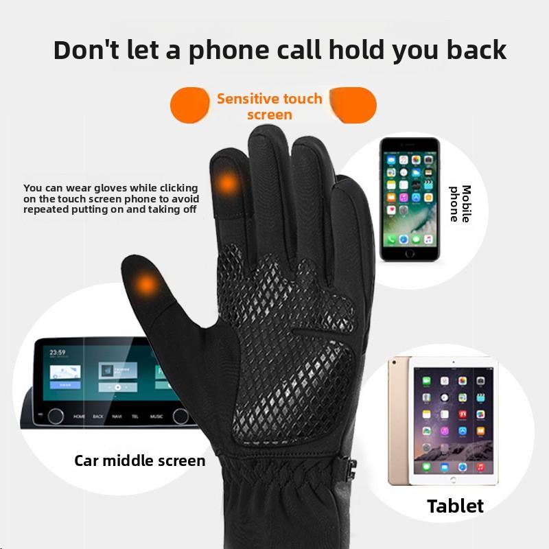 Electric Heated Gloves for Men & Women Rechargeable Winter Warming biker heating Gloves with Touchscreen finger Friendly Windproof for Outdoor Cycling Skiing Travel wind -proof Warm motorcycle weather plush Gloves sport daily work ski