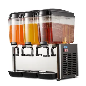 54L Commercial Beverage Dispenser, 4.8 Gal x 3 Tank Juice Dispenser with Thermostat Controller, 350W Stainless Steel Ice Tea Drink Machine for Restaurant, Hotel, Party
