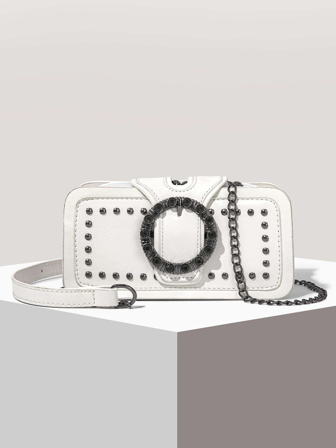 Women's Elegant Chain Strap Crossbody Bag, Fashionable Shoulder Bag for Daily Used, Casual Trendy Versatile High-quality Daily Commuting Bag, Adjustable Crossbody