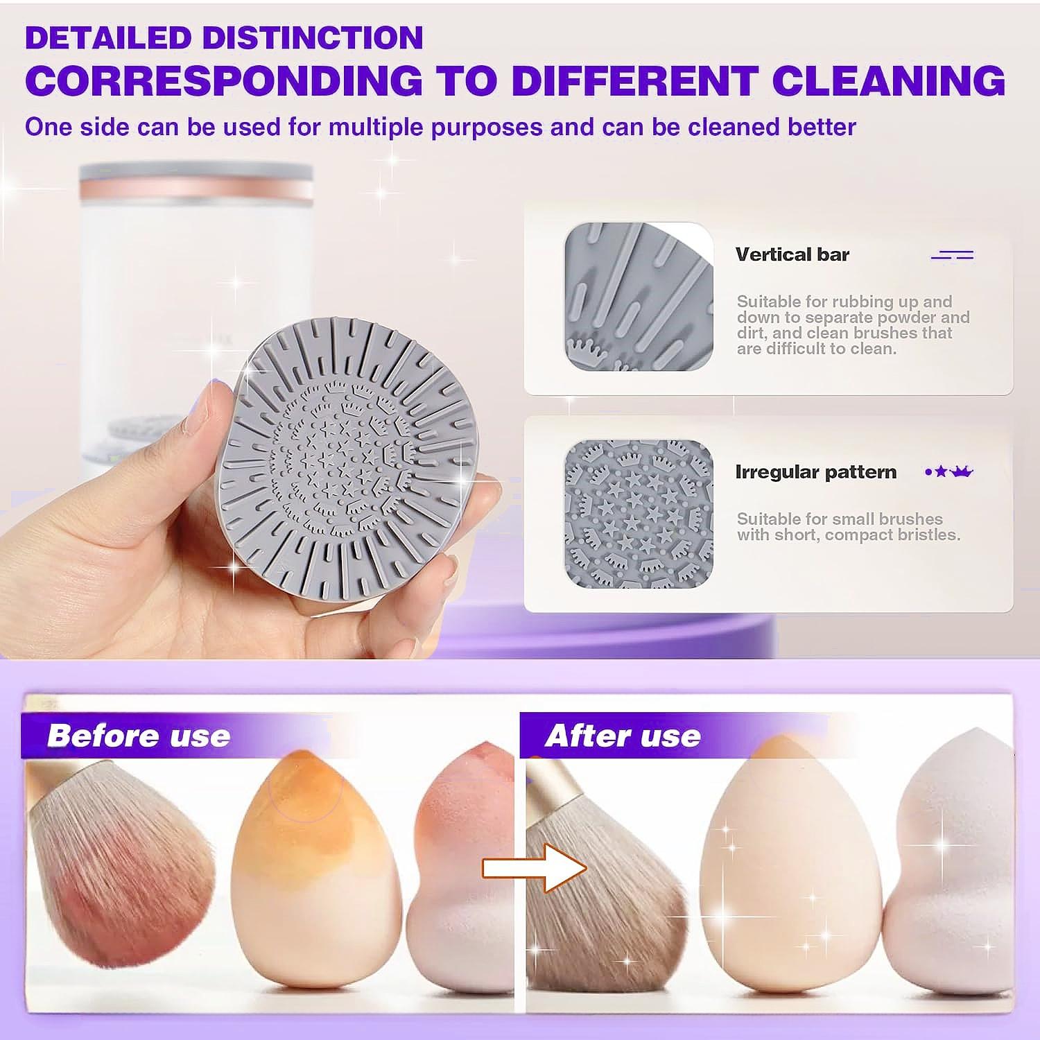 Electric Makeup Brush Cleaner, Portable Make Up Brush Cleaner Machine for All Makeup Brushes with Makeup Brush Cleaner Mat.