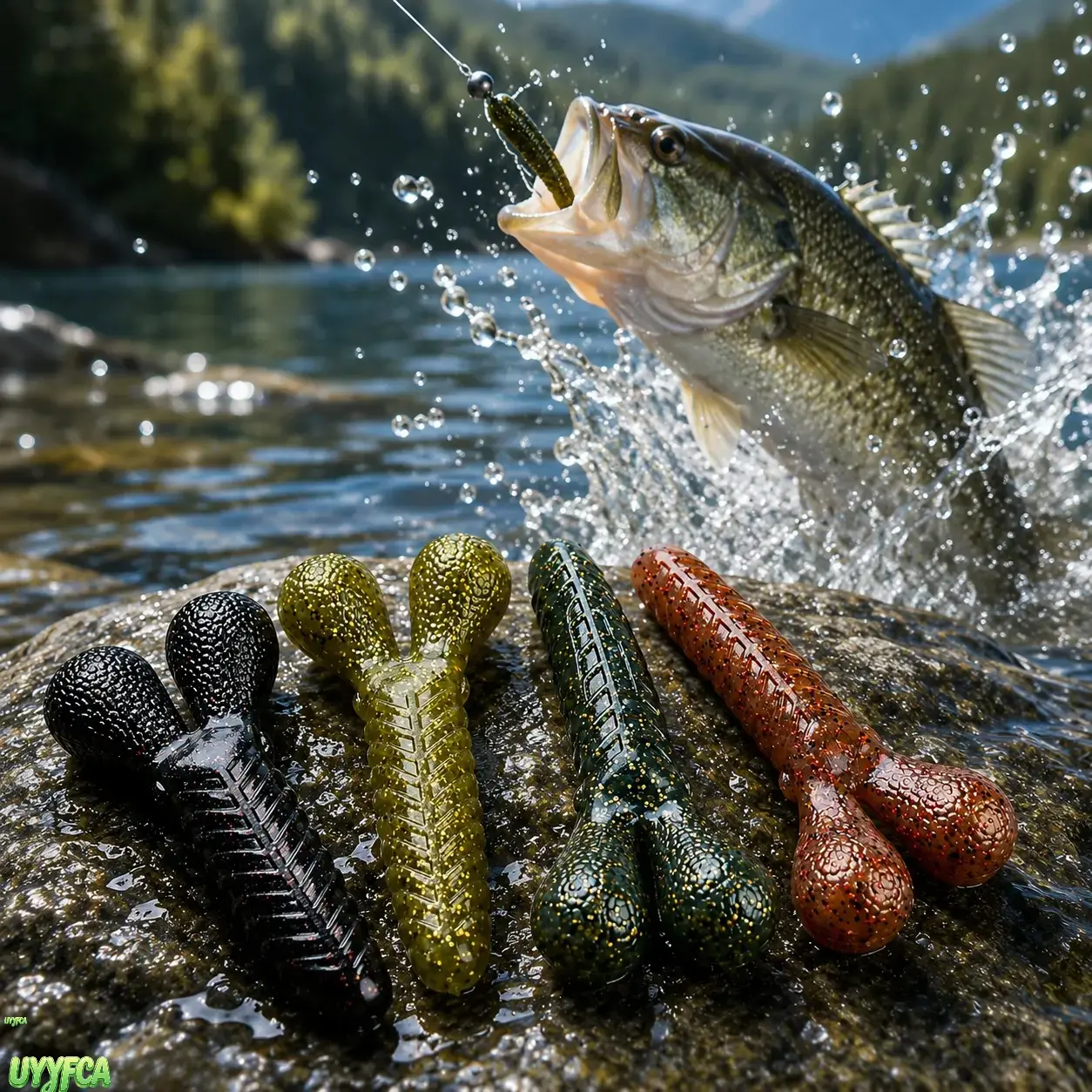 7PCS Ribbed Glitter-Infused Finesse Swim Shrimp Soft Plastic Worm Fishing Lures, TPE Stretch-Tear Resistant Attractfish Lifelike Wiggle Baits for Bass, Freshwater-Saltwater Angling Tackle, Glitterinfuse