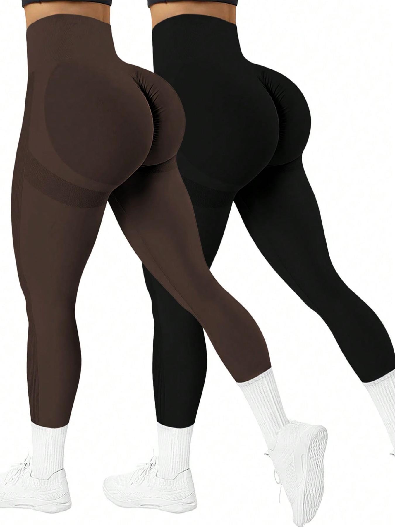 Women's Solid Color High Waist Sports Leggings, Breathable Comfortable Skinny Pants, Ladies Sportswear for Yoga Gym Workout Women's Solid Color High Waist Sports Leggings, Breathable Comfortable Skinny Pants, Ladies Sportswear for Yoga Gym Workout