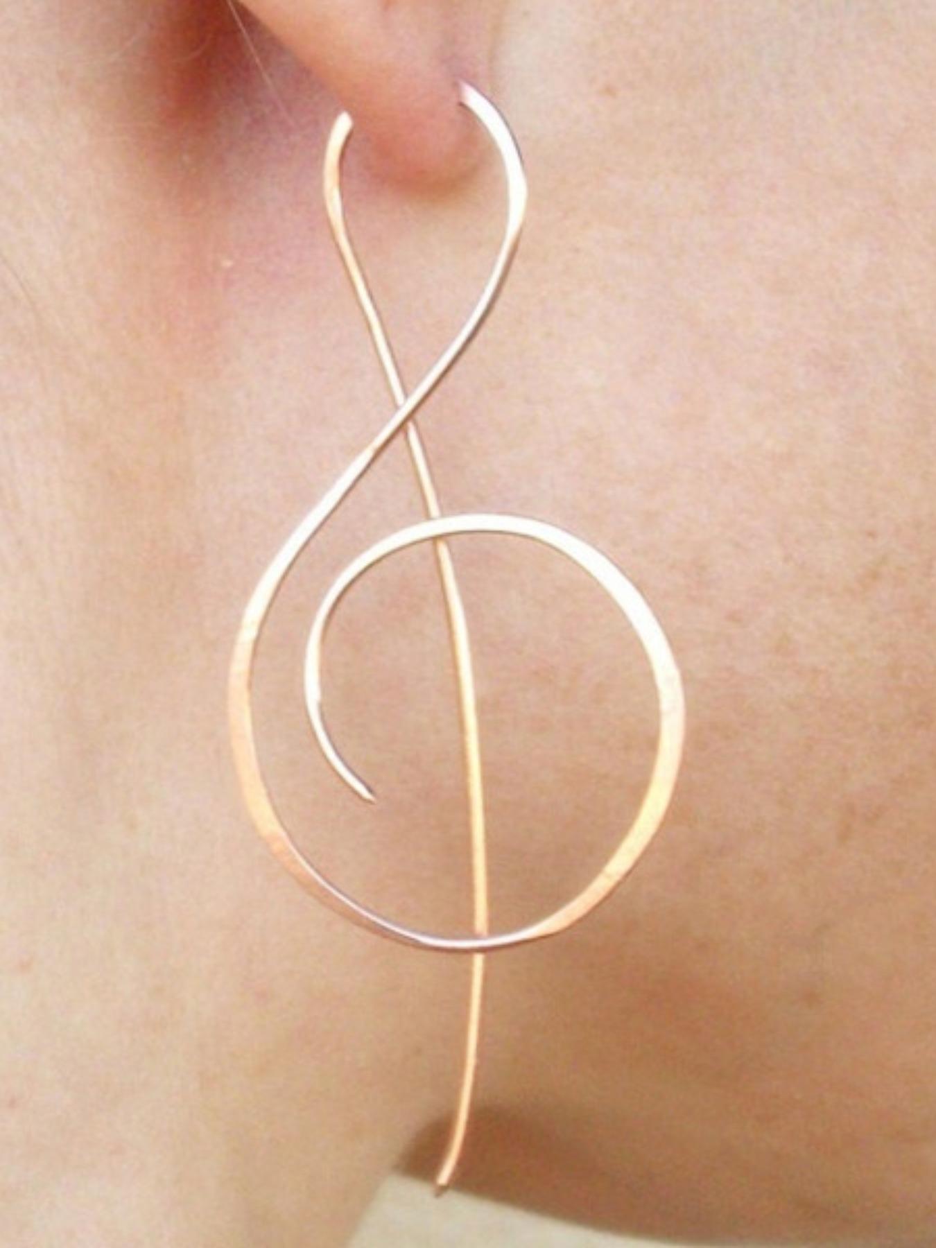 Fashionable Music Note Design Dangle Earrings, Elegant Jewelry for Women for Daily Decoration, Trendy All-match & Exquisite Jewelry for Gift, Lightweight Earring