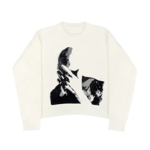 Women's Figure Print Round Neck Sweater, Casual Cozy Long Sleeve Jumper, Ladies Fall & Winter Knitwear for Daily Wear, Casual Pullovers