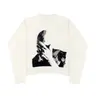 Women's Figure Print Round Neck Sweater, Casual Cozy Long Sleeve Jumper, Ladies Fall & Winter Knitwear for Daily Wear, Casual Pullovers