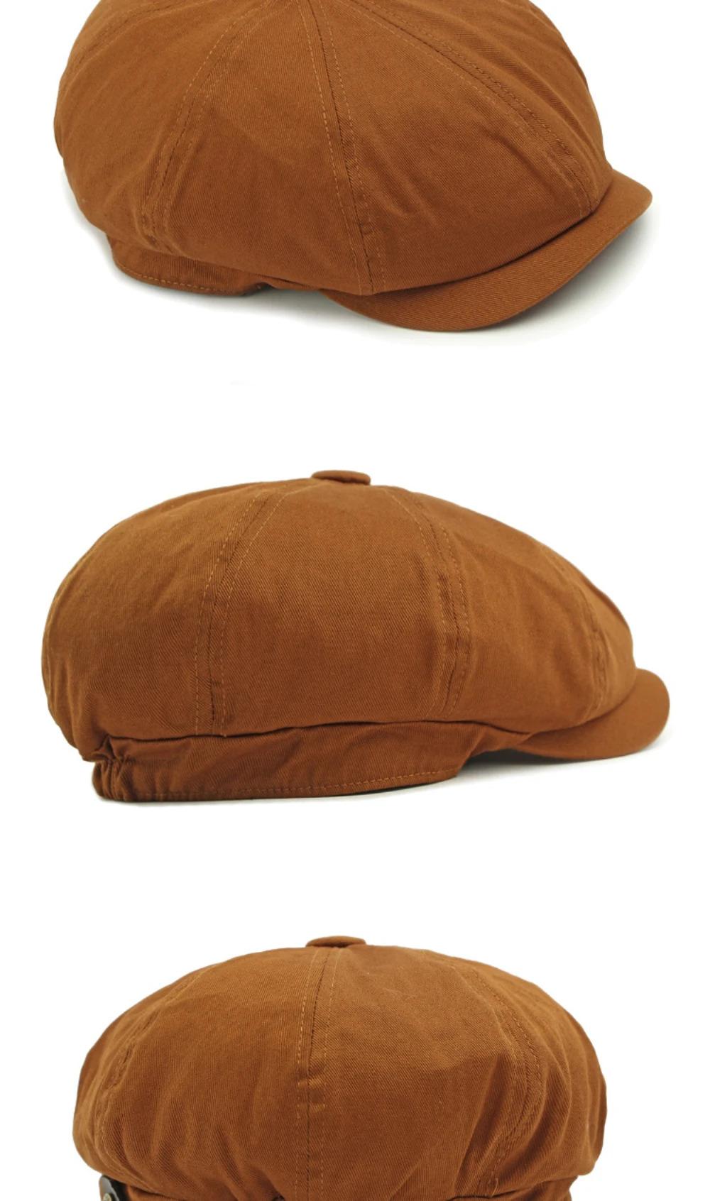 HT4779 Beret Cap New Spring Summer Men Women Cctagonal Cap Vintage Artist Painter Beret Hat Solid Plain Ivy Flat Cap Mens Berets