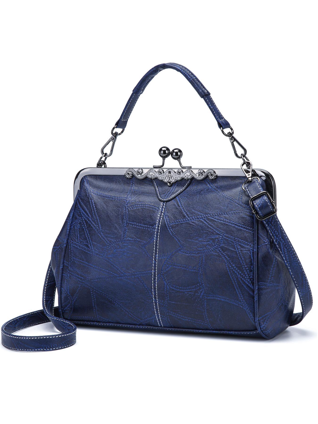 Women's Elegant PU Leather Handbag, Trendy Gorgeous Large Capacity, Chic Vintage Bag for Work & Daily Use, Crossbody Purses