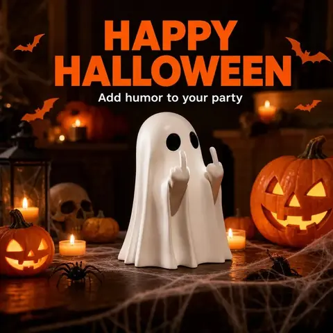 Halloween Ghost Decoration, Adorable Scary Double Style for Party, Yard, Study, Table Decor, Coffee Table Centerpiece, Party Decorations
