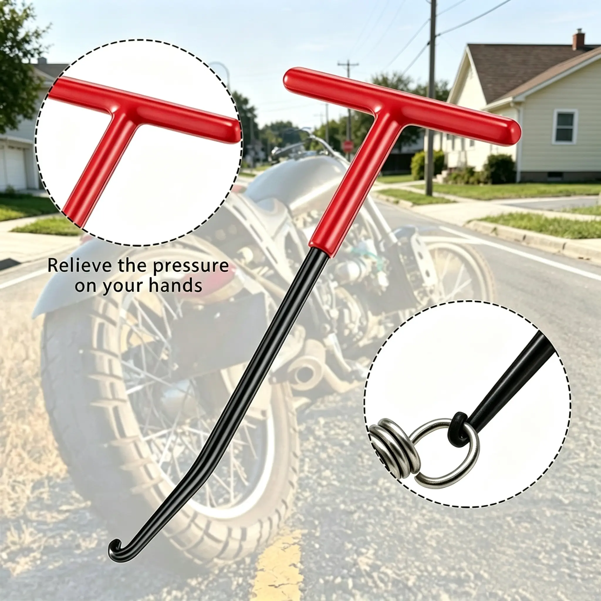 Multi-functional spring removal and installation tool Remover T-type brake spring hook automotive exhaust pipe clutch spring removal wrench