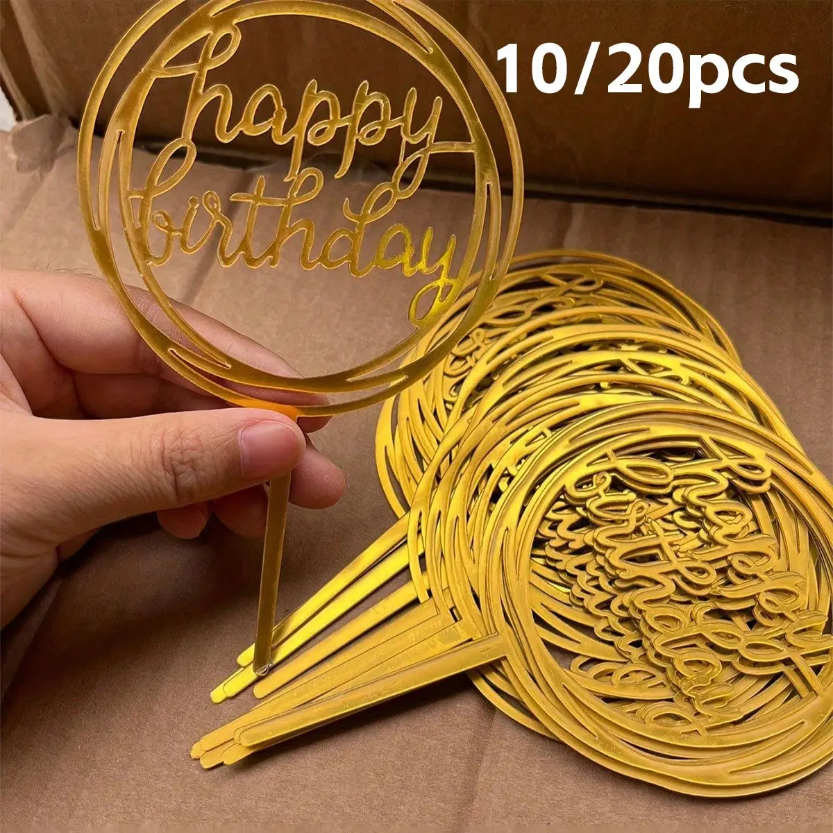 Modern Style Birthday Cake Decorations, Party Supplies, Wedding Decor, Christmas Decor, Baking Accessories, 10/20 Pcs Set
