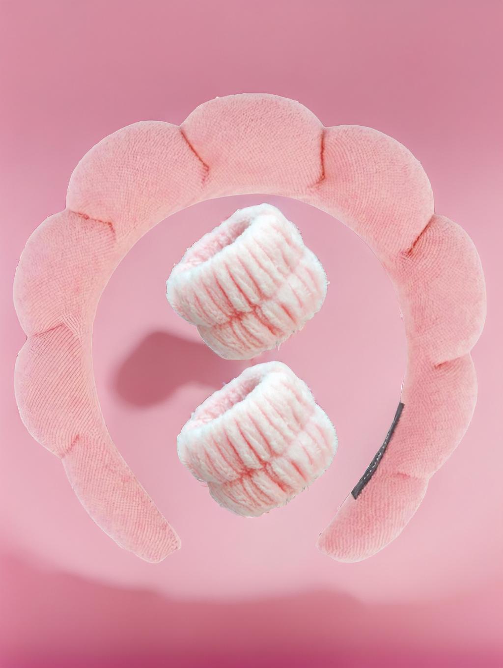 3pcs Reusable Makeup Remover Headband for Galentinesparty, Wristband Padded Hair Hoop for Daily Wear for Fall & Winter, Fashion Matching Hair Accessories for Women & Girls for Makeup, Spa