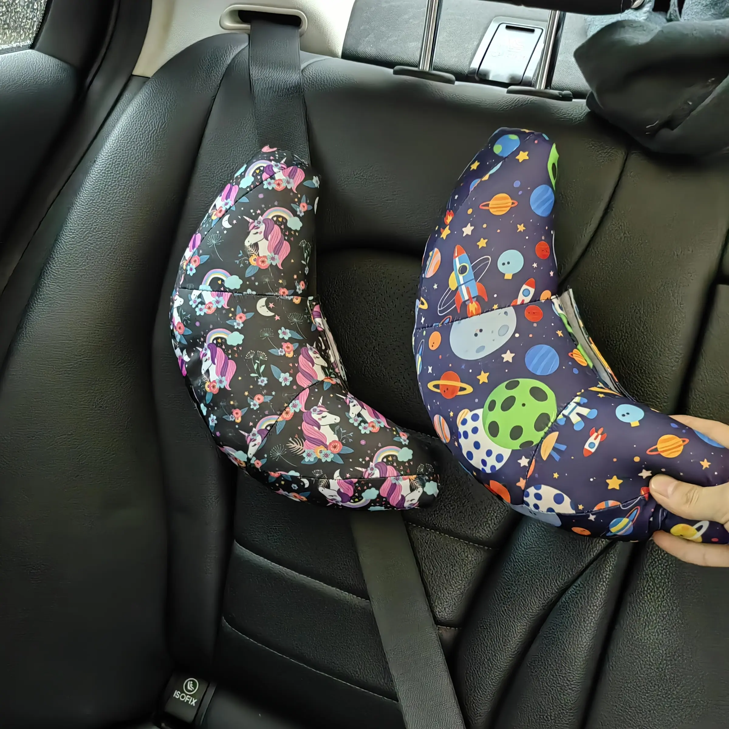 Car Seat Belt Shoulder Pad, Fashionable Multi-Style Patterns, Car Neck Pillow, Sleep Pillow, U-Shaped Neck Protector, Automotive Comfort Accessory