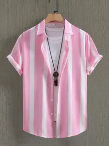 Upgrade your daily outfit with this vertical stripe shirt! Wrinkle free & comfy for beach, dating, hangout. Classic lapel + button down design, sizes S-XXL ready, grab your favorite shade now!