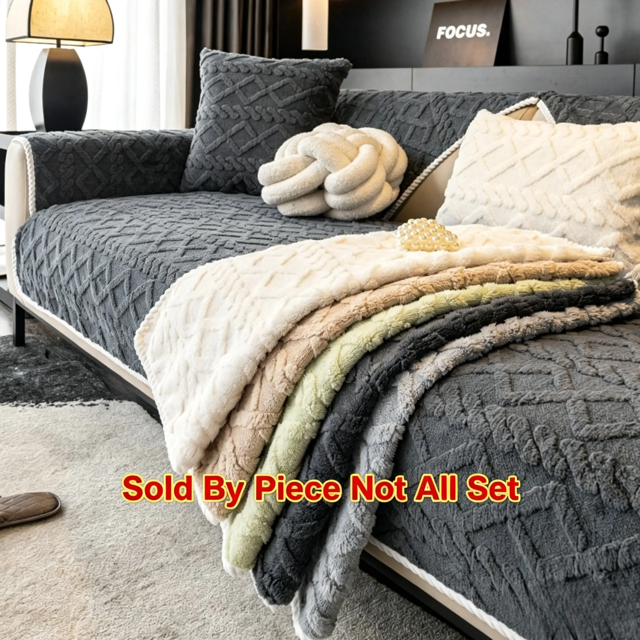 Soft Plush Sofa Cushion Cover, Washable Cushion Covers, 1 Count Pet-Friendly Decorative Throw Pillow Case, Sofa Cover, Durable and Comfortable Home Furniture Protector, Sofa Slipcovers, Washable Sofa Protector
