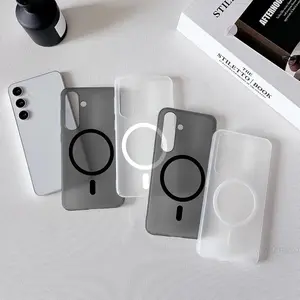Luxury Matte For Magsafe Transparent Phone Case For Samsung S25 Ultra S26 Ultra S24 Plus S23Fe A56 A55 A36 Magnetic Hard Cover