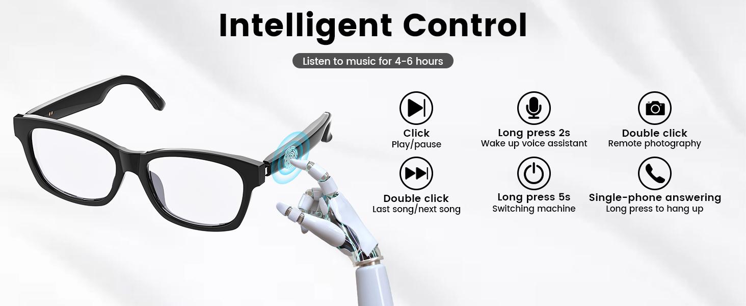 Glasses Bluetooth Audio Glasses for Men Women with Dual Stereo Speakers, Open Ear Music &HD Calling