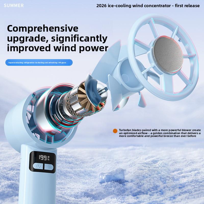 New USB Handheld Fan, Semiconductor Cooling Fan, Five-Speed High-Speed Turbo Fan