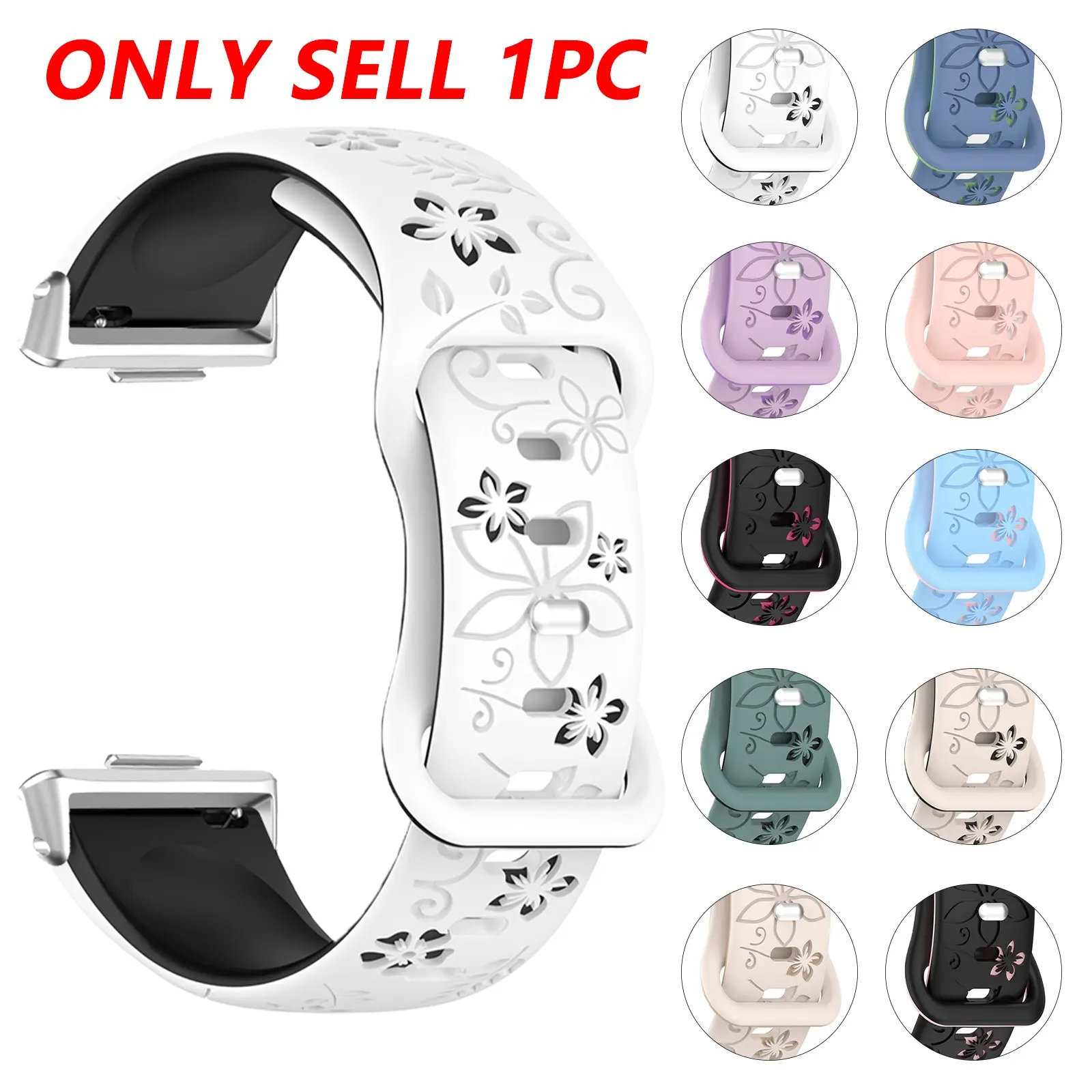 Floral Carved Silicone Watch Band, Smartwatch Strap, Smart Watch Accessories, Compatible with Huawei Fit3/fit4/fit4 Pro, Waterproof Non-Slip Material, Soft Comfortable, Unisex