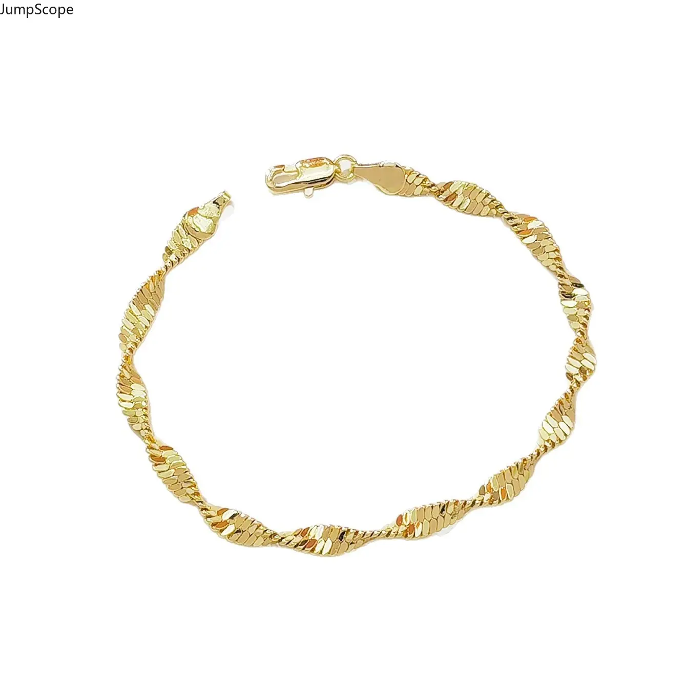 18K Gold Plated Twisted Shimmer Wave Snake Chain Bracelet For Women, Dainty Sparkly Glitter Stackable Anti-Tarnish Minimal Wrist Band For Office Travel Daily Dating Soft Girl Layering Jewelry