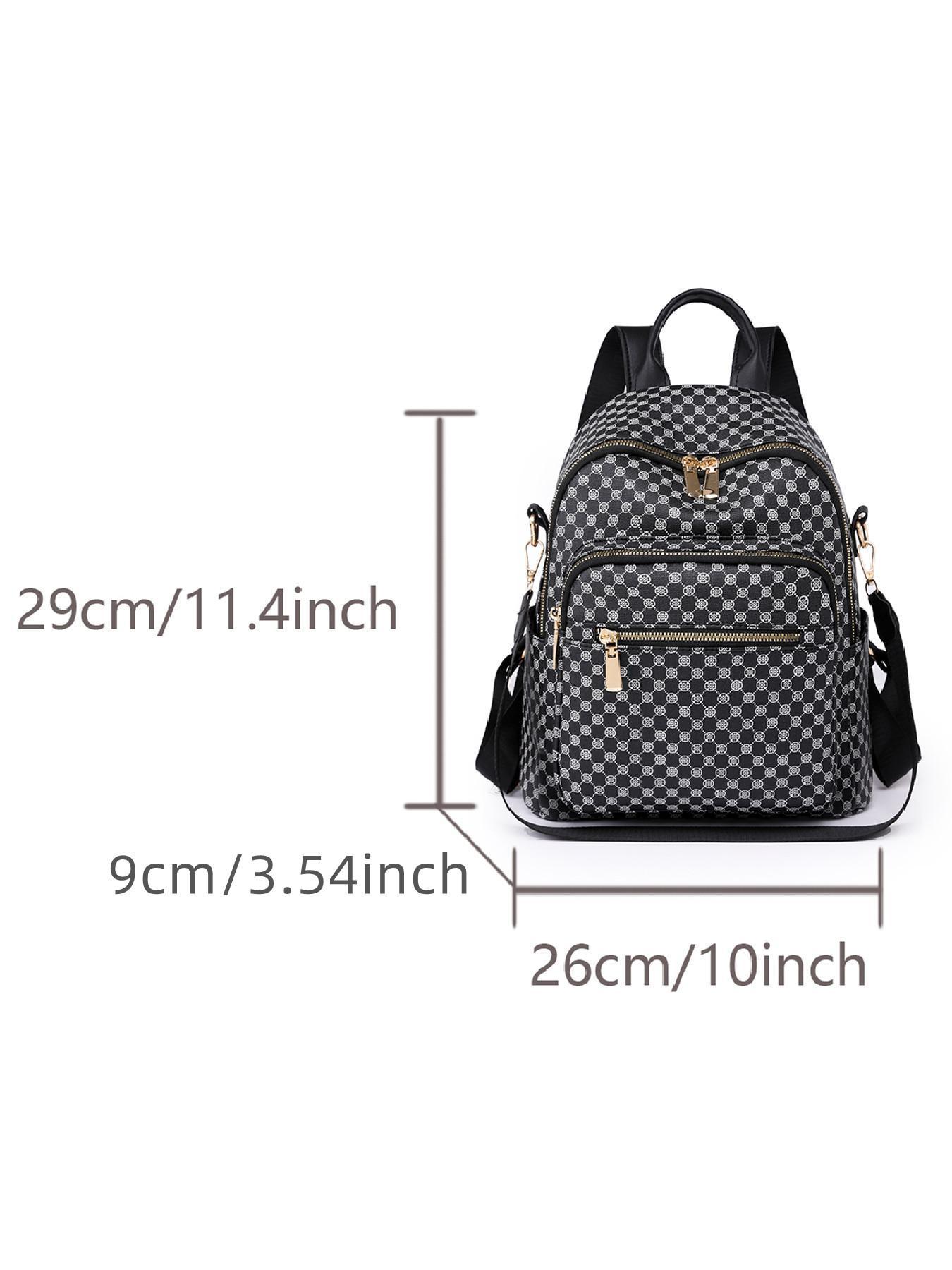 Fashion Simple Durable PU Leather Backpack – Casual Versatile Zipper School Bag, Trendy High-Quality Daily Commuting & Everyday Use Backpack
