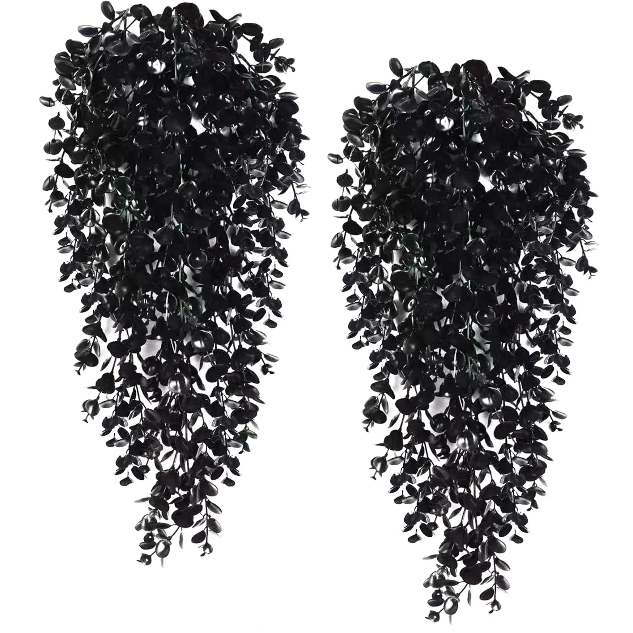 Reptile Plants, 2 Pack Hanging Terrarium Plants, Artificial Leaves Habitat Decorations with Suction Cup, Fake Amphibian Plants for Bearded Dragon Lizard Hermit Crab Geckos Chameleon