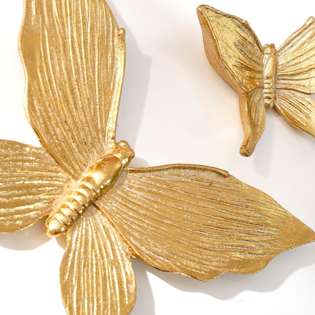 Butterfly Design Wall Decor, 4 Counts/set Creative Wall Hanging Ornament, Wall Decor for Home Living Room Bedroom Study Room, Stickers