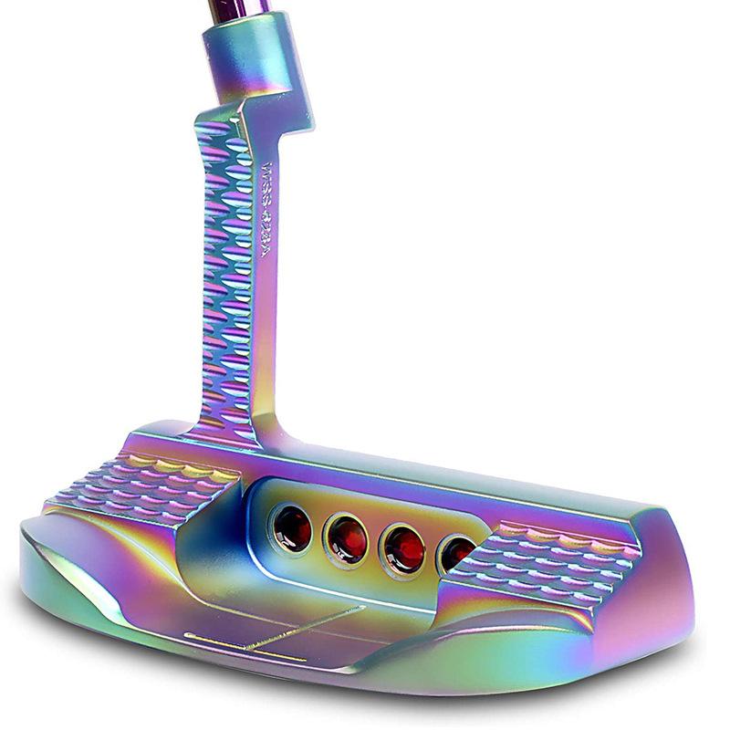 Men's Golf Putter (Right-Handed) - Soft Iron with CNC-Milled Face - Iridescent & Silver Finish