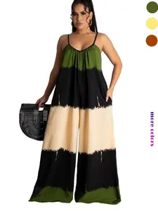 Women's Simple Casual Halter Top Colorful Print Romper, Comfortable and Stylish One-Piece, Perfect for Daily Wear