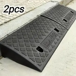 2 portable ramps with non-slip surface - durable material, suitable for cars, motorcycles and pets, 1.97 inches high, easy to use, for loading and unloading, a must-have for accessibility, accessible ramps | durable ramps | non-slip surface