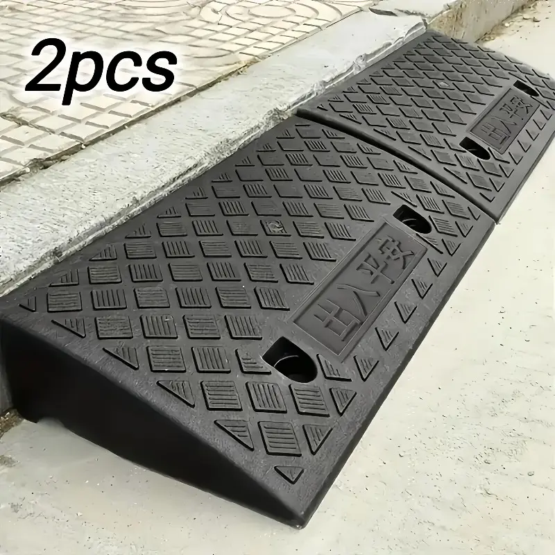 2 portable ramps with non-slip surface - durable material, suitable for cars, motorcycles and pets, 1.97 inches high, easy to use, for loading and unloading, a must-have for accessibility, accessible ramps | durable ramps | non-slip surface