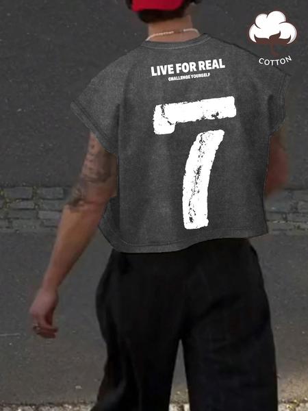 Men's Solid Color Crop Tank Top, Regular Fit Casual Sleeveless Round Neck Top for Summer, Fashion Men's Clothes for Daily Wear