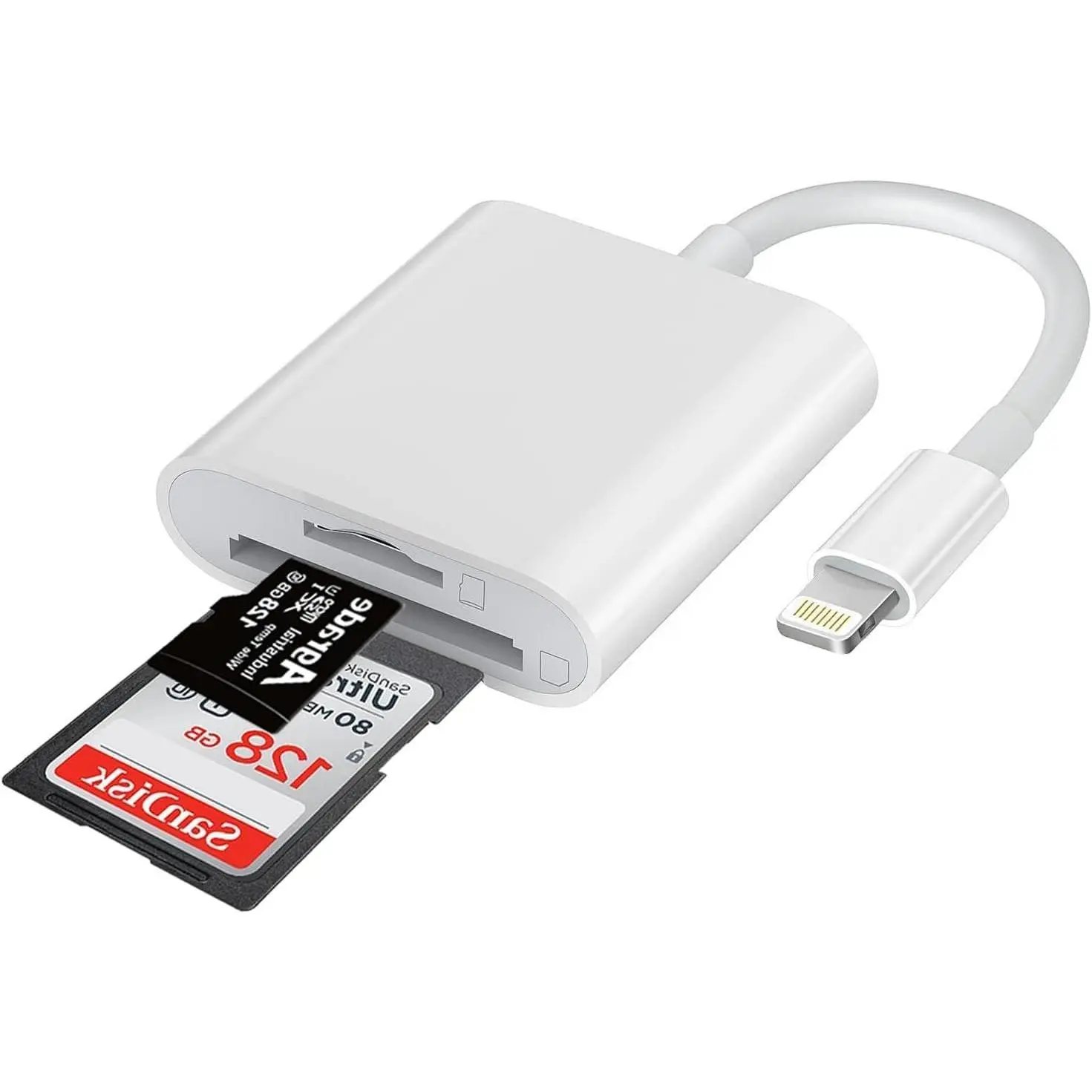SD Card Reader for  iPad,  Connector ( 2IN1)  SD Memory Card Reader, 2 in 1 SD and TF Card Adapter Portable Trail Camera Viewer, No Driver Needed, Plug and Play