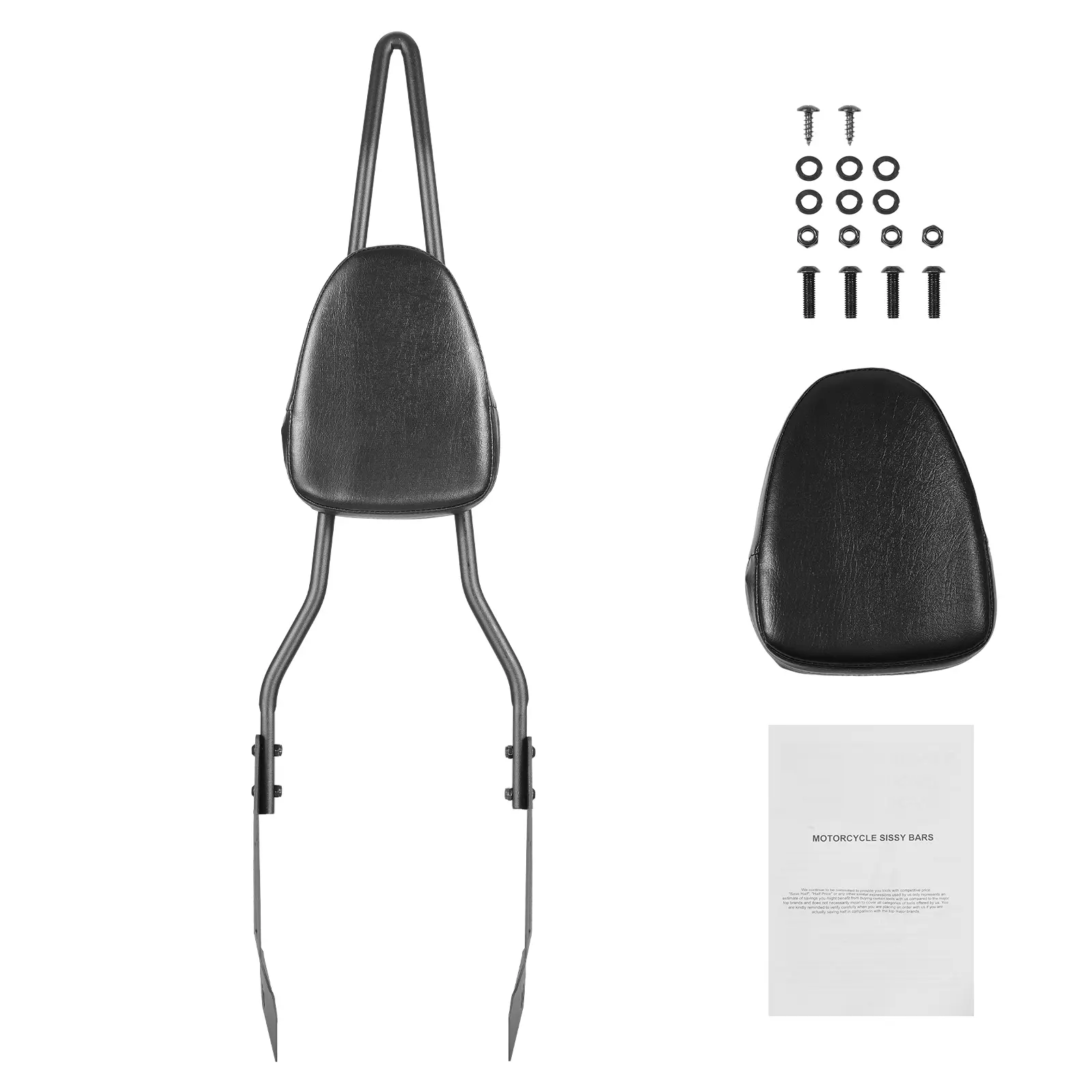 Motorcycle Backrest Sissy Bar, 29-Inch Height Detachable Passenger Backrest, Multi-Purpose Design, Broad Compatibility, Fits Harley-Davidson Dyna