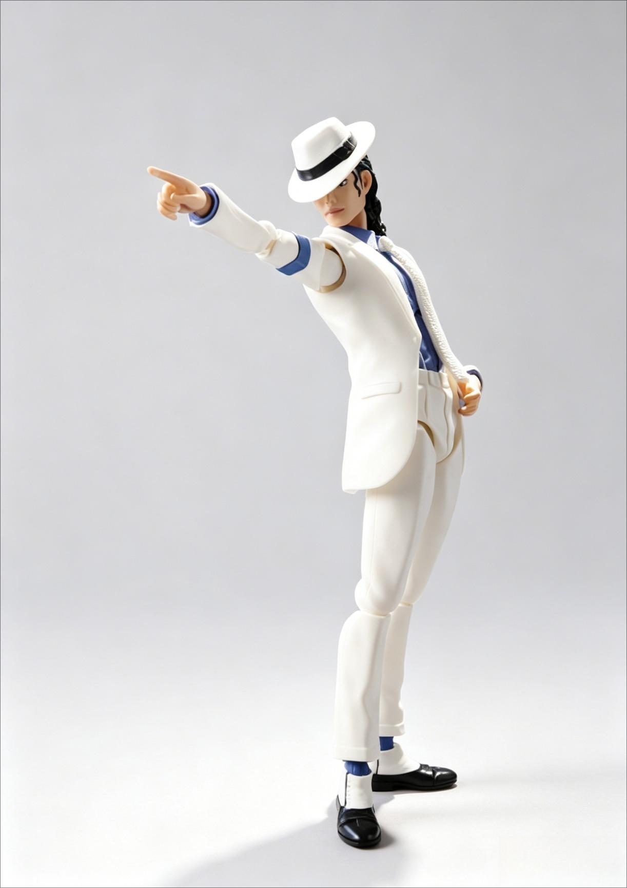 Michael Jackson Smooth Criminal BJD Action Figure 14cm Stress Relief Toy Desktop Decor Perfect Gift for Kids and Adults Collector’s Item Birthday Christmas Halloween Father’s Day Memorial Collectible Ornament Anxiety Relief Fun Gift for Fans