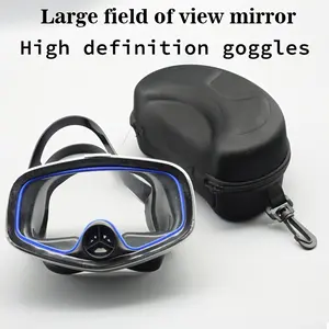 Adult Large Frame Retro Nose Valve Snorkel Mask Box Set, Fishing and Hunting High Definition Tempered Glass Mask, Stainless Steel Soft Silicone Skirt Swimming Equipment