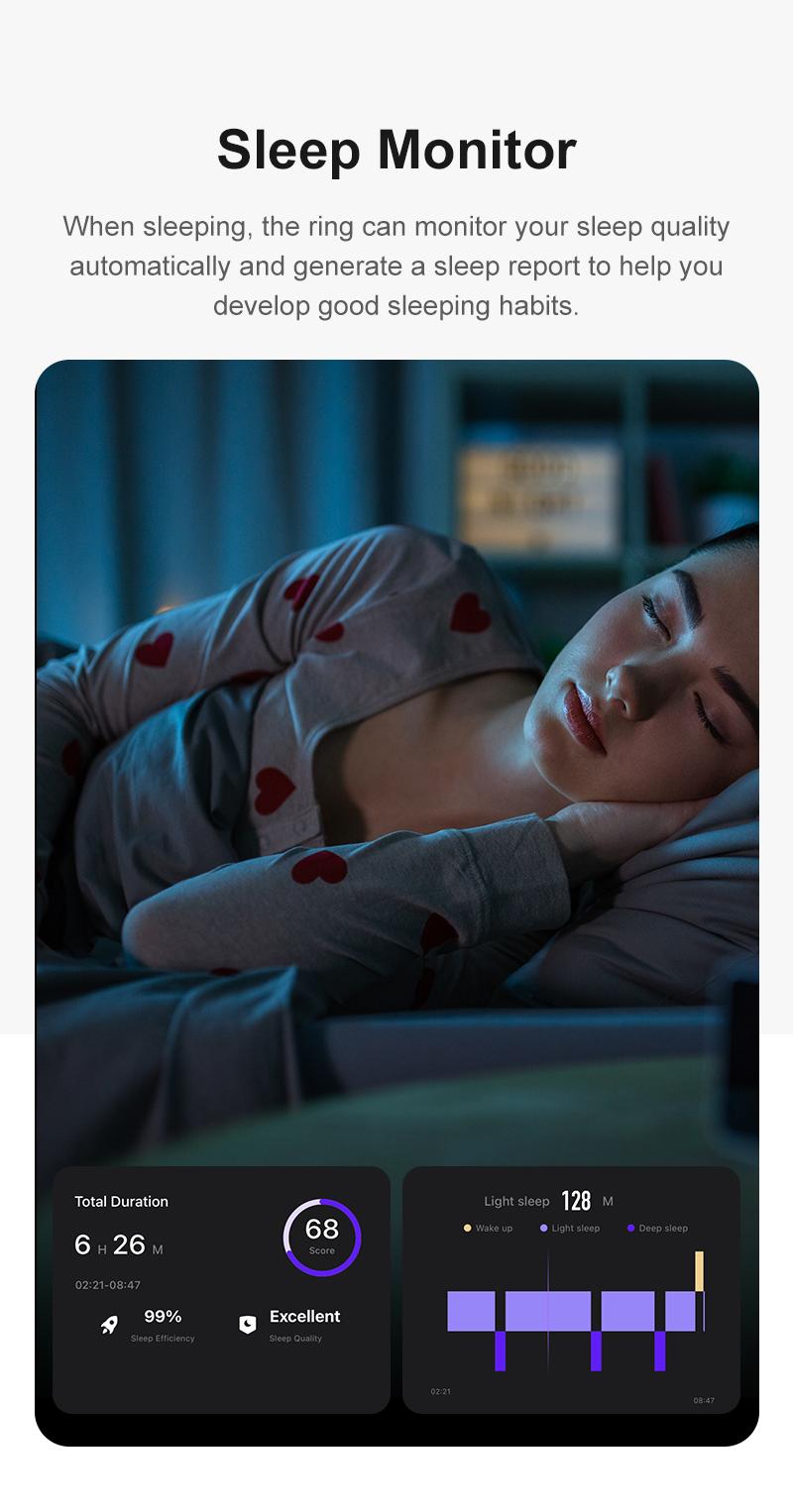 R09 Smart Ring Men Women with Charging Case,Heart Rate Blood Oxygen,Skin Temperature Monitor,5ATM Waterproof For Android iOS