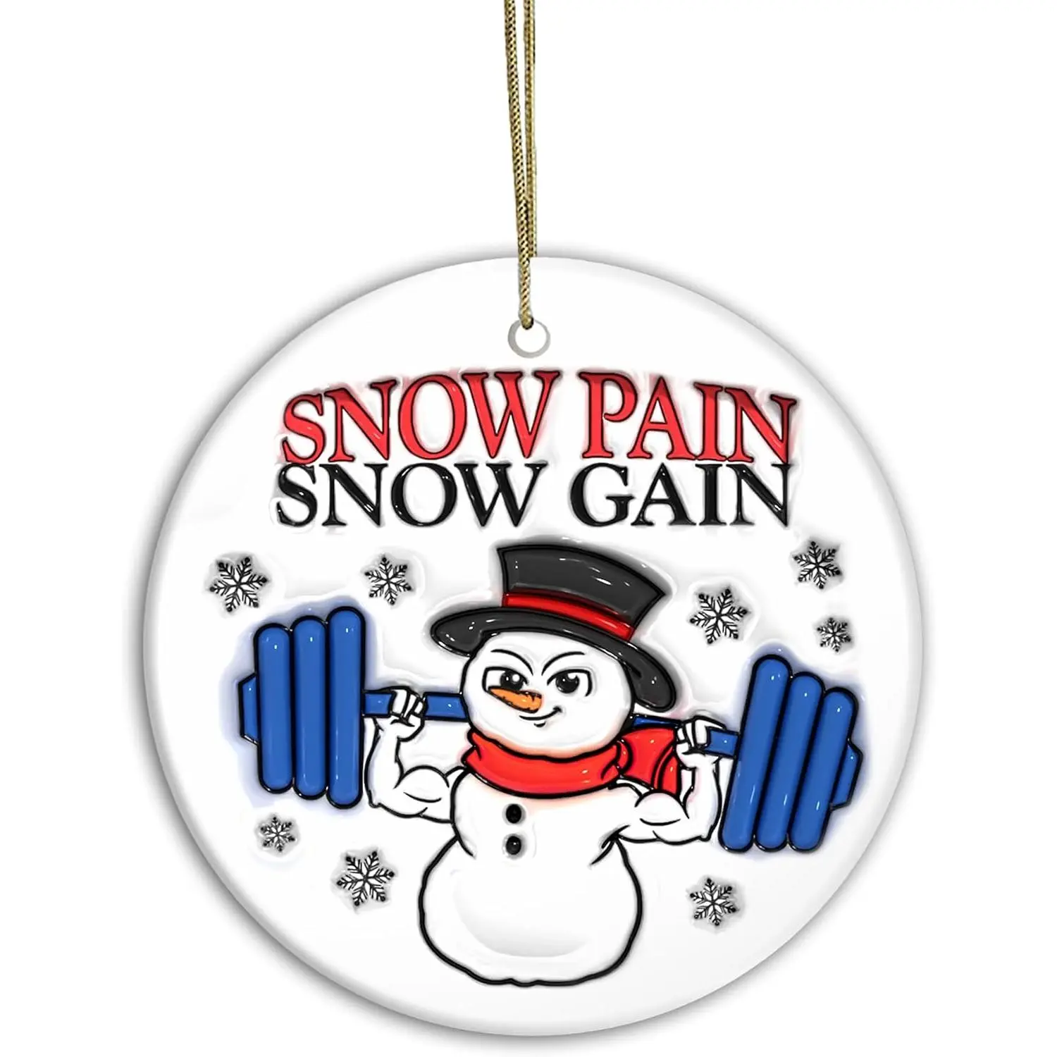 Exercise & Fitness Ornaments 2024 | Snow  Snow , Snowman  Weight Lifting Christmas Ornament, Gym Weights Exercise , Gym Ornament (Snowman)