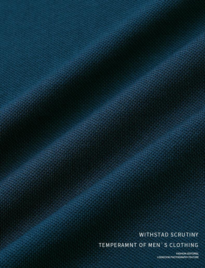 Men's Summer New In-Stock Solid Color Straight Fit Lapel Short Sleeve Business Fashion Daily Wear Polo Shirt