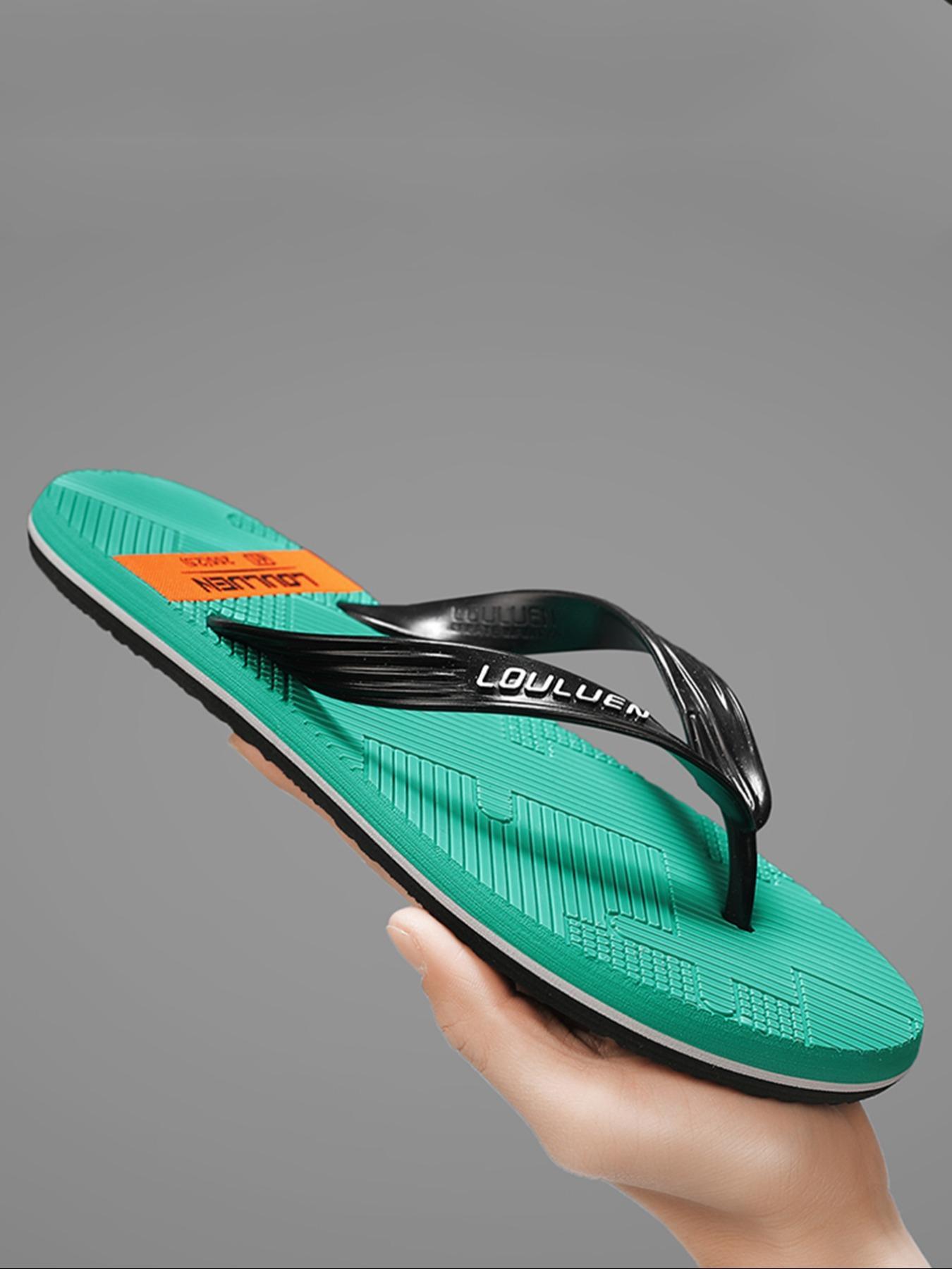 Men's Simple Plain Flip Flops, Casual Comfortable Non-slip Flip Flops for Indoor & Outdoor Wear, Breathable Soft Sole Flip Flops for Beach Footwear