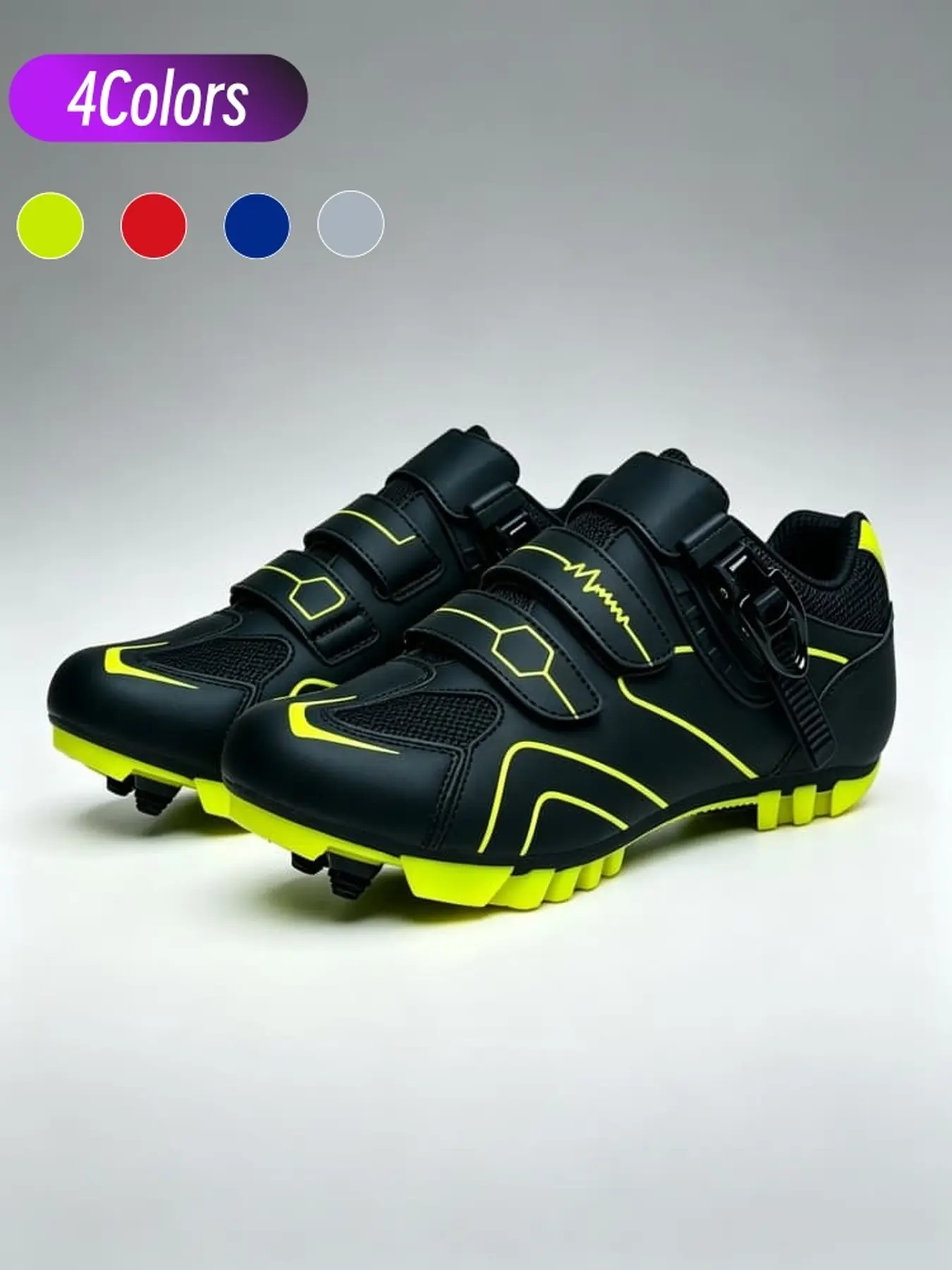 Men's Mountain Bike Cycling Shoes, Breathable Microfiber Upper With Velcro Straps, Stable & Comfortable For Outdoor Off-road Cycling