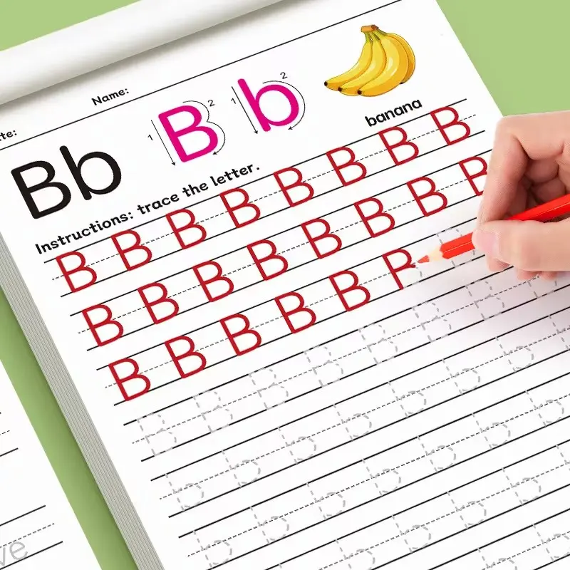 Letter Practice Book A-Z, Patterned Alphabet Writing Workbook for Preschoolers, Early Learning Tool, Preschool Learning Materials, Back-To-School Essentials